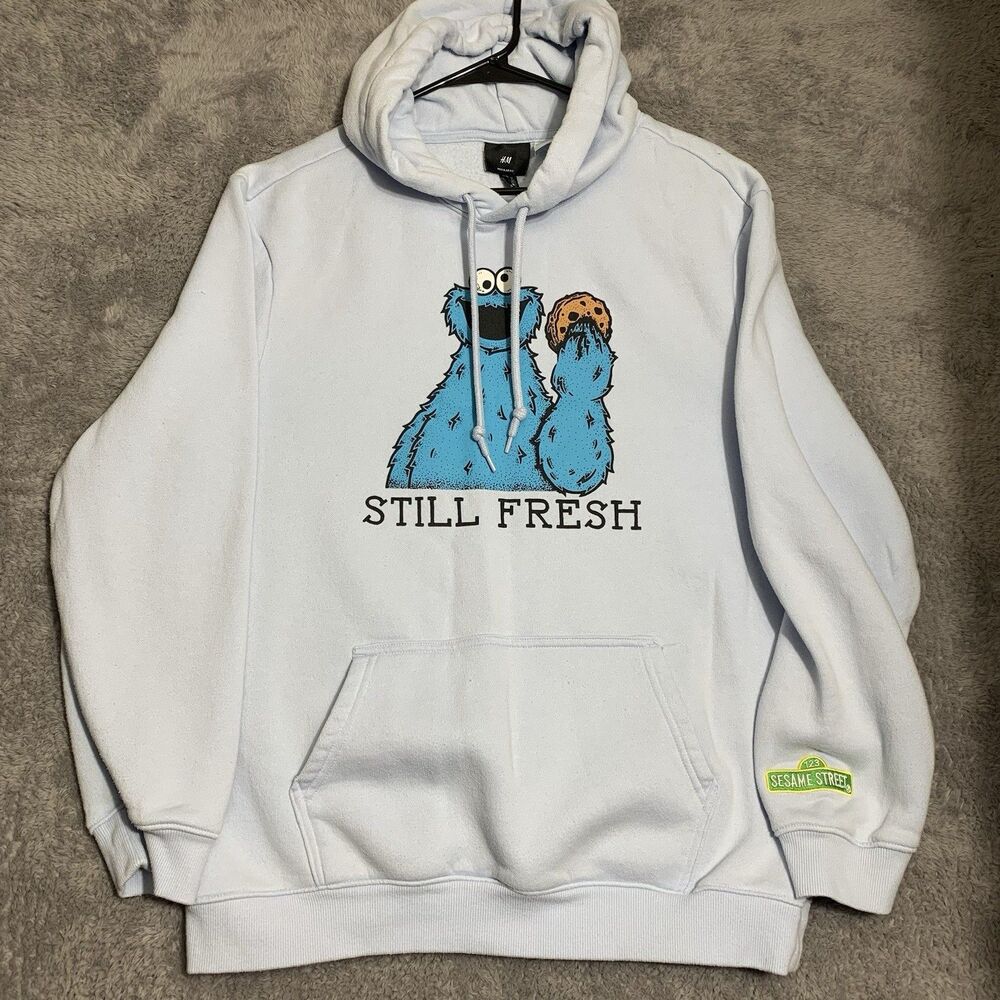 Sesame‎ Street Hoodie Sweatshirt STILL FRESH Blue Color Size L